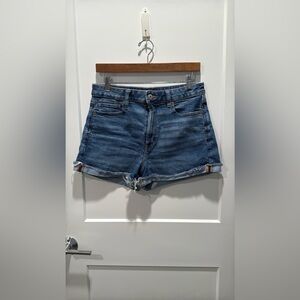 American Eagle High Waist Classic Blue Jean Mom Shorts